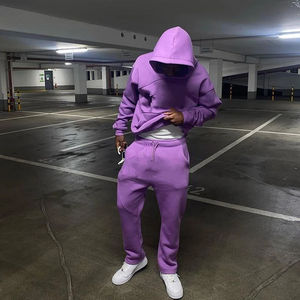 เสื้อฮู้ดครอปพิมพ์ลายพัฟฟ์สไตล์ Y2K แบบ OEM ผลิตตามสั่งสำหรับผู้ชาย เสื้อผ้าสตรีทแวร์คุณภาพสูง ผ้าฝ้ายหนานุ่ม พร้อมกางเกงขายาวเข้าชุดสำหรับผู้ชาย - Product Image 5