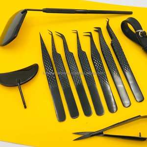 Ensemble de pinces à épiler professionnelles en acier inoxydable à pointe en fibre, marque privée, anti-magnétique, anti-statique, option de logo personnalisé - Product Image 6