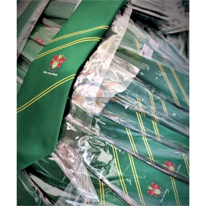 Haute qualité personnalisé 148 cm sécurité uniforme soie Polyester cravates cravate tissu Corbatas tissé cravates dans des couleurs personnalisées - Product Image 3