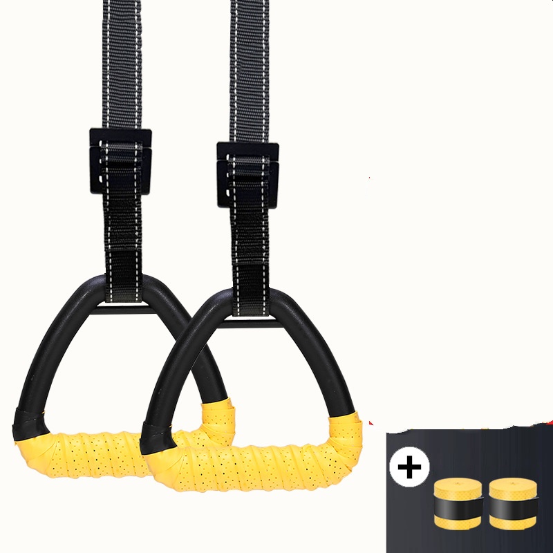 2 anneaux de suspension / double boucle / noir / poignée