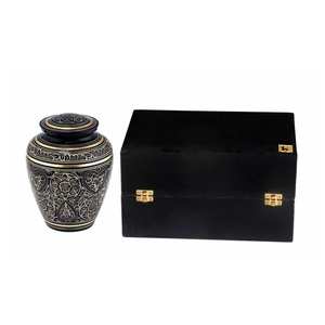 Vente en gros d'urne funéraire en métal de style européen personnalisée pour les cendres humaines et animales de bébé artisanat - Product Image 3