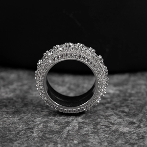 แหวนทองคำขาว14K ที่ทันสมัยสไตล์คลาสสิกพร้อมด้วยเพชรเจียระไนทรงกลมสำหรับงานแต่งงานของขวัญครบรอบหมั้น - Product Image 4