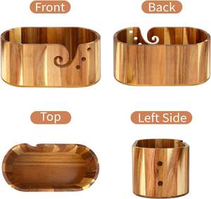 Cuenco de hilo grande de madera de acacia para ganchillo y tejido para manualidades de costura y almacenamiento de hilo - Product Image 6
