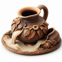 Service à thé en bois de coco de luxe moderne fait main, avec pot et plateau, logo personnalisé, 10 pièces