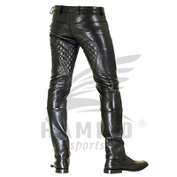 Pantalon en cuir sur mesure pour homme Hamilo Sports, fabriqué au Pakistan, taille mi-haute, noir, hiver, décontracté, coupe droite ajustée, respirant, haute qualité