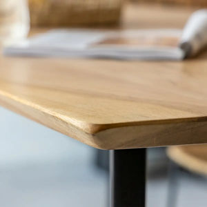 Ensemble de table à manger pliante en bois de manguier massif moderne hauteur réglable 10 places pour usage commercial hôtels restaurants écoles centres commerciaux - Product Image 5