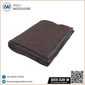 Mantas personalizadas para exteriores 80% de lana gris con dobladillo naranja - Product Image 4