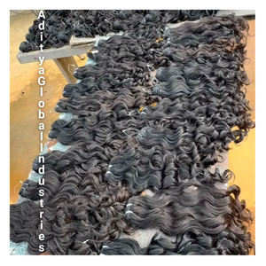 Precio al por mayor Natural rizado solo donante indio cabello humano cutículas alineadas doble dibujado extensiones de cabello - Product Image 1