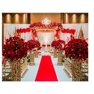 Mandap de Fibra Dorada para Bodas Hindúes, Personalizable, Mandap Dorado Portátil, Redondo, para Bodas, Exportaciones Dst USA - Product Image 1