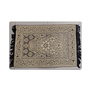 Tapis de prière rembourrés en polyester traditionnel fait à la main de haute qualité motif floral élégance intemporelle livraison mondiale rapide lavable - Product Image 1