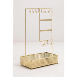 Support de bijoux en métal noir classique avec Base en bois pour boucles d'oreilles colliers porte-bracelets présentoir de bijoux élégant - Product Image 4