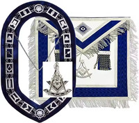 Bolso de Regalia masónico de alta calidad, insignia bordada única, diseños personalizados, decoración de diamantes de imitación, accesorio de Collar de cadena de Metal