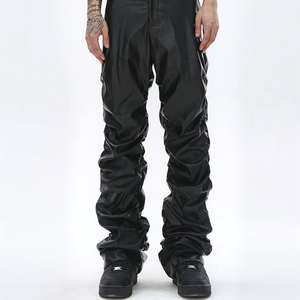 Pantalones de Cuero Clásicos para Hombre, Estilo Recto y Robusto para Invierno, Cintura Media, Estilo Urbano de Alta Gama, Atuendos para el Estilo de Vida Urbano - Product Image 3