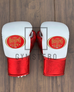 Guantes de Boxeo de Cuero Genuino Personalizados de Primera Calidad, Correa de Muñeca Ajustable, Cierre de Gancho y Bucle en los Dedos Completos - No Boxing No Life - Product Image 3