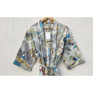Kimono Ligero de Algodón con Estampado Floral, Túnica de Playa para Trajes de Baño - Product Image 4