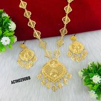 Nouveau collier pour femme avec pendentif africain en zircon plaqué or 24 carats, ensemble de bijoux longs et élégants, vente en ligne en Inde