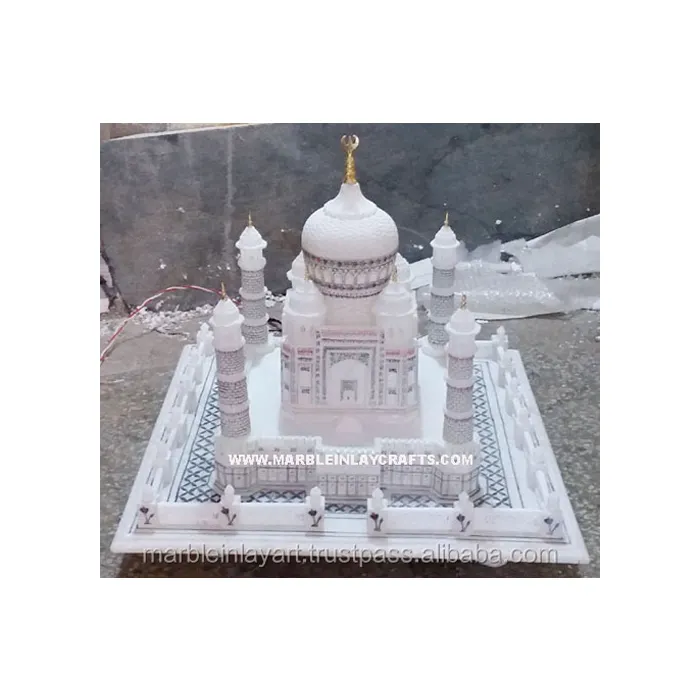 Paling Indah kualitas terbaik asli buatan tangan putih Italia marmer Taj Mahal Souvenir miniatur model untuk dekorasi rumah