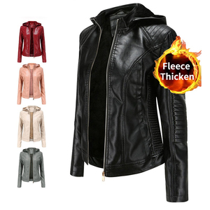 Nouvelle veste en cuir véritable pour femme, automne, matelassée, col rabattu, manches longues, veste de motard, solide, respirante, vestes pour femmes - Product Image 6