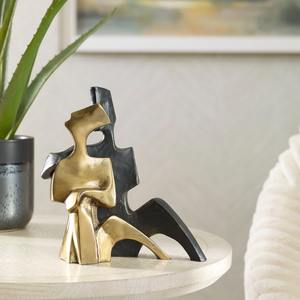 Superbe Figurine de Couple en Métal Sculpture Noir et Or Fini Pièce Artistique Moderne Idéal pour Accent Élégant à la Maison ou au Bureau - Product Image 4