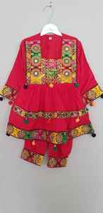 Robe traditionnelle pour enfants en cachemire acrylique, dentelle, mousseline, broderie, imprimé, robe afghane, maxi respirante, sur mesure - Product Image 4