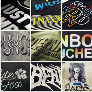 เสื้อยืดผู้ชายทรงหลวมพิมพ์ลาย DTG ผ้าฝ้าย 100% น้ำหนัก 300 กรัม สไตล์เรโทรแบบกำหนดเอง พร้อมดีเทลลาย 3 มิติ และประดับด้วยคริสตัล - Product Image 6