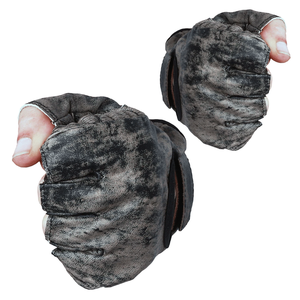 Fingerless Leather Motorcycle Gloves Vintage Distressed Customized Color Breathable Winter Protective Riding Driving Auto Racing - Product Image 3