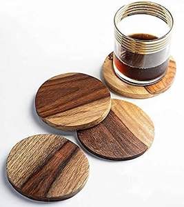 Hot-selling Trendy <b>Wooden</b> <b>Coasters</b> with Antique Carvings Perfect for Rustic and Modern Interior Styles - Product Image 1