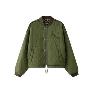 Nueva chaqueta Bomber de satén de seda de otoño para mujer, moda urbana, cuello redondo con mangas largas transpirables de punto, tela de lona - Product Image 1