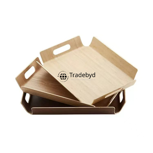 Tradebyd Premium MDF Bandeja de madera Elegante bandeja multiusos para alimentos, bebidas y decoración - Product Image 3