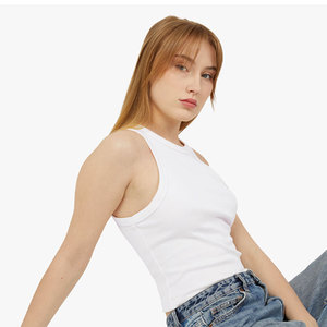 BELLA + CANVAS 1019 femmes Micro Rib Racer recadrée débardeur logo personnalisé mode été nouveaux débardeurs côtelés pour femmes - Product Image 1