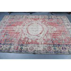 Grand tapis turc vintage 5,8x8,8 pieds, tapis camouflage rouge en laine - Product Image 3