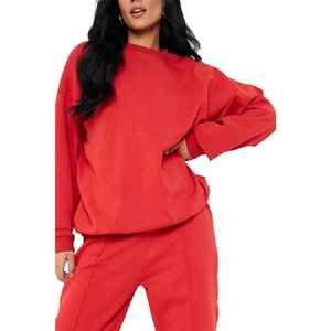 ชุดเซ็ทลำลองผ้าฝ้ายแท้ 100% จากโรงงานผู้ผลิต (OEM) พร้อมโลโก้สั่งทำ ชุดวอร์มผู้หญิง 2 ชิ้น มีกระเป๋า ลายเรียบ สีพื้น สำหรับฤดูหนาว - Product Image 5