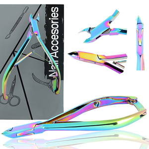 Coupe-ongles multicolore Coupe-cuticules arc-en-ciel écologique Outils de coupe en acier inoxydable Taux de gros Coupe-cuticules antidérapants - Product Image 1
