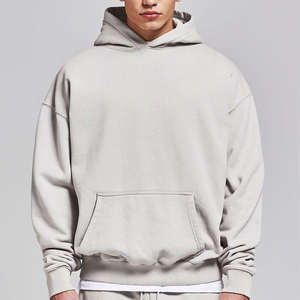 Hombres de alta calidad 100% algodón grueso pesado francés Terry Fleece pulóver con capucha personalizado de gran tamaño Drop Shoulder Hoodies para hombres - Product Image 6