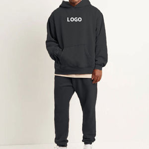 Conjunto de Chándal de Algodón de Alta Calidad para Hombre, Lavado Ácido, con Sudadera con Capucha Estampada y Pantalones Deportivos, Pantalones Deportivos Acampanados y Conjuntos de Sudadera con Capucha - Product Image 2