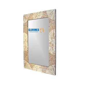 Nuevo diseño superior Capiz Shell Wall Salon Mirror Pequeño espejo redondo Durable Handwoven Makeup Vanity Mirror - Product Image 1