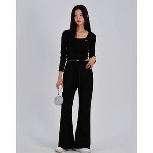 กางเกงออกกำลังกายผ้าฝ้าย2สีใส่สบาย, กางเกงเทรนนิ่งสไตล์เกาหลีสำหรับผู้หญิง H0054 - Product Image 6