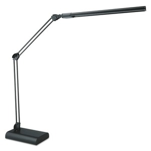 Alera ALELED908B Lámpara de escritorio LED ajustable de 3,25 pulgadas. Ancho x 6 pulgadas D X 21.5 pulgadas H Negro con fuente de alimentación CA - Product Image 1