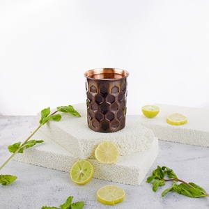 Taza de cobre puro más vendida, taza de cobre de cristal Julep de menta para beber con beneficio Ayurvédico, taza de cobre martillada - Product Image 3