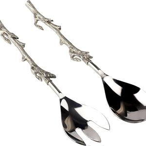 Cuchara Set de 5 VENTA CALIENTE Cubiertos Selandia Rattan Salad Server Set de 2 HECHO EN INDIAA - Product Image 6