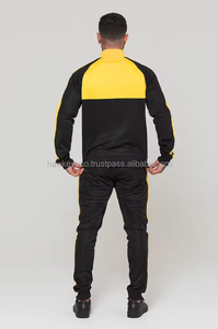 Logo personnalisé sérigraphié Veste coupe-vent en tissu trinda pour hommes de couleur noir et jaune - Product Image 2