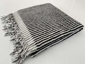 Stripe Printed Organic 100% Turkish Handloomed Cotton Peshtemal <b>Hammam</b> Bath <b>Towel</b> 90x180cm 900gr Multi-purpose - Product Image 5