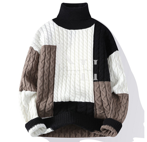 เสื้อสเวตเตอร์ขนสัตว์ผสมแบบคลาสสิกเสื้อสวมหัวแขนยาวมีสไตล์สำหรับผู้ชายและผู้หญิง - Product Image 6