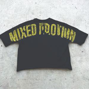 เสื้อยืดคอกลมแขนสั้นทรงโอเวอร์ไซส์ผ้าฝ้ายลำลองสำหรับผู้ชาย พิมพ์ลาย DTG พร้อมโลโก้ ขายส่ง - Product Image 4