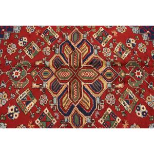 Tapis vintage de grande taille 6,1 x 9,9 pieds, tapis turc rouge Ikat - Product Image 5