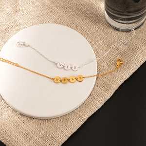 Chaîne minimaliste en argent sterling 925 plaqué or 14 carats avec gravure personnalisée des initiales, nom de famille, bijoux pour homme - Product Image 6