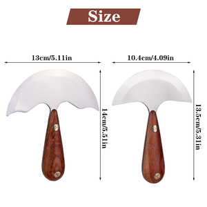 Couteau rond en cuir poli avec poignée en bois Couteau de travail en cuir de qualité supérieure Manche en bois fait à la main pour atelier - Product Image 2