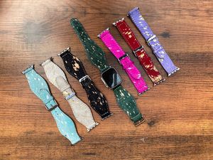 สายนาฬิกาอัจฉริยะสายรัดหนังวัวสีเมทัลลิคประดับผมแฟชั่นสไตล์ตะวันตกผู้ผลิตลายวัวใหม่ล่าสุด - Product Image 5