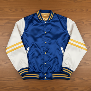 Chaqueta Universitaria de Invierno Gruesa, Personalizada, Unisex, de Satén, Bordada, Estilo Vintage, Resistente al Viento, Transpirable, Ecológica, 100% Seda - Product Image 1