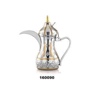 Tetera plateada de acero inoxidable con tapa y tetera pulida brillante para servir té para mesa de centro y decoración de mesa - Product Image 3